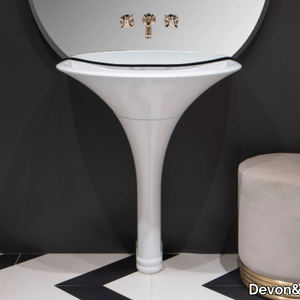 KALOS - Pedestal White Tec washbasin _ Devon&Devon