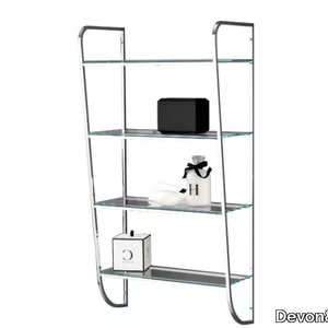 MAKE UP - Open glass and aluminium bathroom cabinet _ Devon&Devon