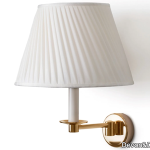 NADINE - Fabric wall lamp with with brass arm _ Devon&Devon