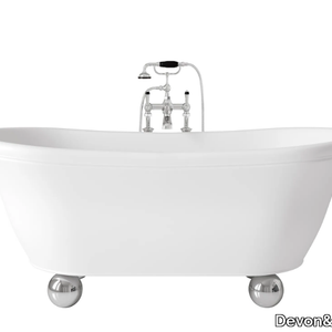AURORA BIJOUX WHITE - Freestanding White Tec Plus bathtub _ Devon&Devon