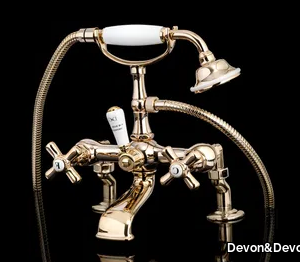 CITY - 2 hole floor standing bathtub mixer with hand shower _ Devon&Devon