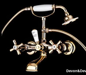 CITY - 2 hole wall-mounted bathtub mixer with hand shower _ Devon&Devon