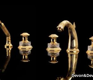 SWAN - 5 hole bathtub set with hand shower _ Devon&Devon