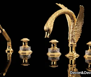 SWAN - 5 hole bathtub set with hand shower _ Devon&Devon