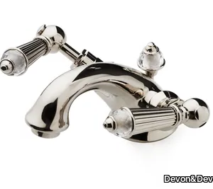 DIAMOND - Countertop 1 hole brass washbasin tap with automatic pop-up waste _ Devon&Devon