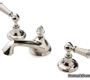 DIAMOND - 3 hole countertop washbasin tap with individual rosettes _ Devon&Devon