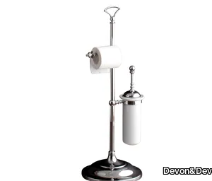 SINGLE - Brass toilet roll holder and toilet brush _ Devon&Devon