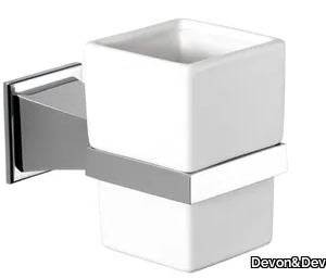 TIME - Wall-mounted ceramic and brass toothbrush holder _ Devon&Devon