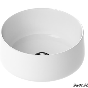 SCOTTIE - Countertop round single ceramic washbasin _ Devon&Devon