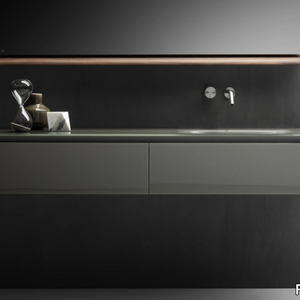 EDGE - Wall-mounted glass vanity unit with drawers _ FALPER