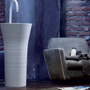 HANDMADE - Freestanding round Ceramilux® washbasin _ FALPER