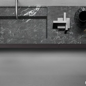 MINIMUM - Nero Marquina marble vanity unit with integrated washbasin _ FALPER
