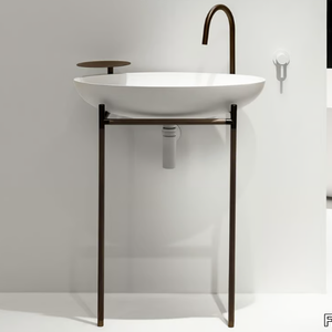 MONSIEUR - Console oval single Cristalplant® washbasin _ FALPER