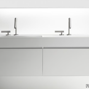 QUATTRO.ZERO - Double wall-mounted vanity unit with drawers _ FALPER