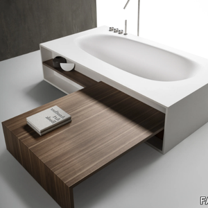 VASCAMISURA - Cristalplant bathtub with wooden bench _ FALPER
