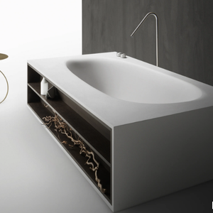 VASCAMISURA - Cristalplant bathtub with wooden compartment _ FALPER