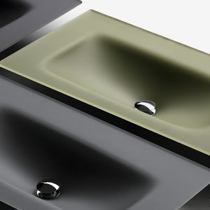 VETRO - Satin glass washbasin with integrated countertop _ FALPER