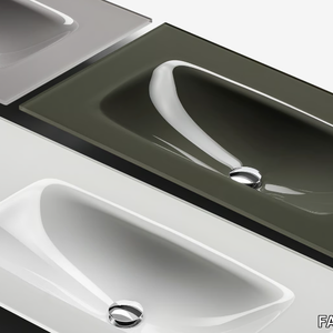 VETRO - Glass washbasin with integrated countertop _ FALPER