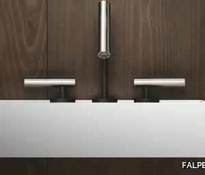 CILINDRO - 3 hole countertop stainless steel washbasin tap _ FALPER