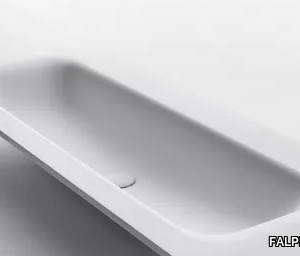FLAT SOFT - Cristalplant® washbasin with integrated countertop _ FALPER