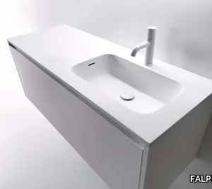 MINI ROUND - Cristalplant® washbasin with integrated countertop _ FALPER
