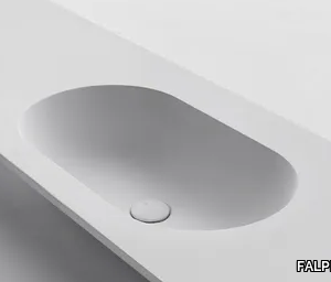 OVAL - Cristalplant® washbasin with integrated countertop _ FALPER