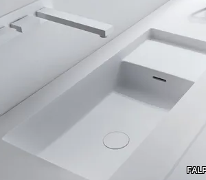 SQUARE - Cristalplant® washbasin with integrated countertop _ FALPER