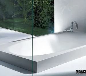 VASCAMISURA - Semi-inset rectangular Cristalplant® bathtub _ FALPER