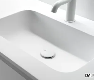 MINI ROUNDLUX - Ceramilux® washbasin with integrated countertop _ FALPER