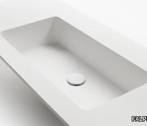 ROUNDLUX H1 - Ceramilux® washbasin with integrated countertop _ FALPER