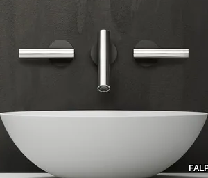 CILINDRO - 3 hole wall-mounted stainless steel washbasin tap _ FALPER
