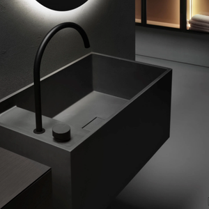 MINIMUM - Rectangular wall-mounted Cementobasic® washbasin _ FALPER