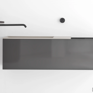 MA - Wall-mounted solid wood and Cristalplant® vanity unit _ FALPER