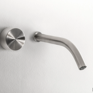 ACQUIFERO - 2 hole wall-mounted stainless steel washbasin tap _ FALPER