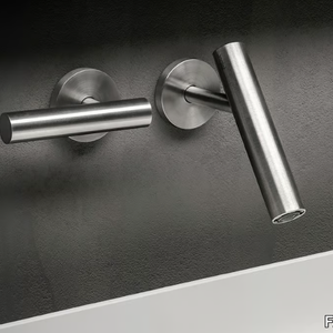 CILINDRO - 2 hole wall-mounted stainless steel washbasin tap _ FALPER