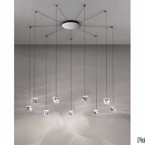 TRIPLA 9 SPOTS - LED crystal pendant lamp _ Fabbian