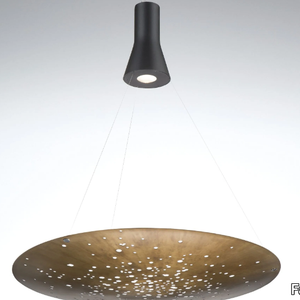 LENS F46 - LED metal pendant lamp _ Fabbian