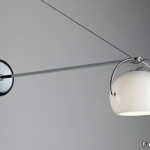 BELUGA WHITE - Adjustable chrome plated wall lamp _ Fabbian