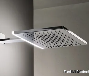 ACQUAFIT 38 K031B+K031A - Rectangular 2-spray stainless steel overhead shower with chromotherapy _ Fantini Rubinetti