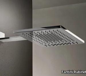 ACQUAFIT 38 K032B+K031A - Wall-mounted rectangular 2-spray stainless steel overhead shower _ Fantini Rubinetti