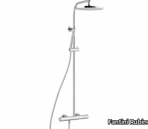 LAMÈ - Wall-mounted thermostatic shower panel with overhead shower _ Fantini Rubinetti