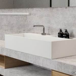NEXT 100 - Rectangular single ceramic washbasin _ GALASSIA