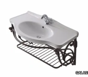 ETHOS 95 - Single wall-mounted aluminium vanity unit _ GALASSIA