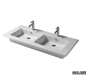 EDEN - 121 CM - Double rectangular ceramic washbasin _ GALASSIA