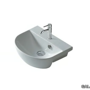 M2 - 35 CM - Semi-inset ceramic washbasin _ GALASSIA
