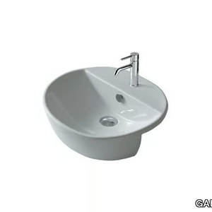 M2 - 50 CM - Semi-inset ceramic washbasin _ GALASSIA