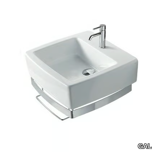 SA.02 50 - Rectangular ceramic washbasin with towel rail _ GALASSIA
