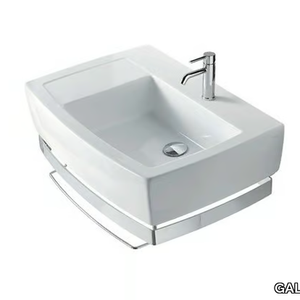 SA.02 70 DX - Rectangular ceramic washbasin with towel rail _ GALASSIA