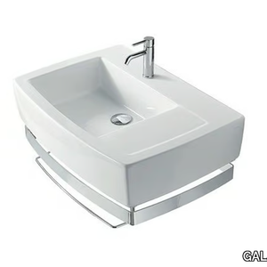 SA.02 70 SX - Rectangular ceramic washbasin with towel rail _ GALASSIA