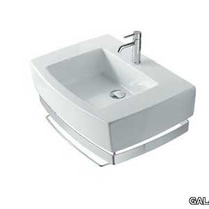 SA.02 70 - Rectangular ceramic washbasin with towel rail _ GALASSIA